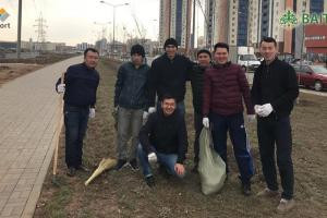 Бүгін «KazakhExport» компаниясы қаланың тазалығына өз үлесін қосты!